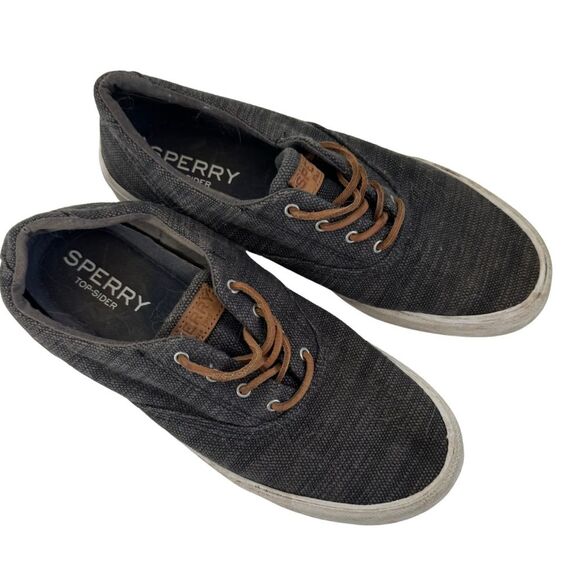 Sperry Top Sider Men's Striper II CVO Sneaker Dark Gray with Leather Lace Size 8 - Picture 1 of 11